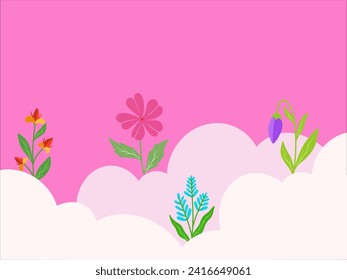 Valentine Wild Flower Background Illustration