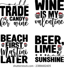 Valentine Wine design bundle and digital download