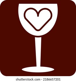 Vino de San Valentín, ilustración, vector sobre fondo blanco.