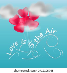 Valentine wish love is in the air with indirect heart to heart message poster and card perfect for complicated relations