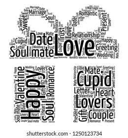 Valentine word cloud in gift shape , vector file for EPS10