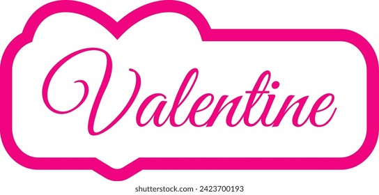 Valentine word saying love icon