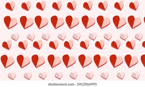 Valentine wrapping paper design, Valentine's day seamless pattern with different hearts.