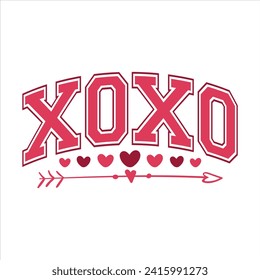 Valentine Xoxo EPS Varsity Design svg