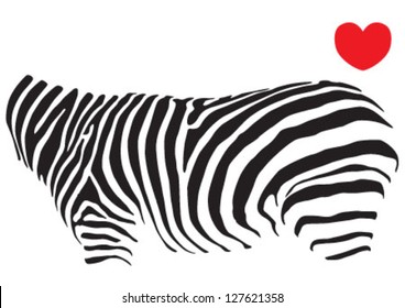 Valentine zebra pattern with heart dot