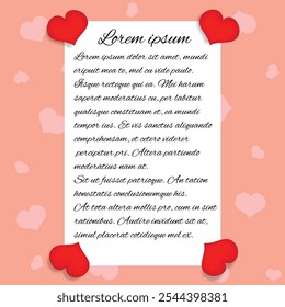 Valentine_s Day Card with Hearts Copy Space. International winter holiday for friends and lovers vector art