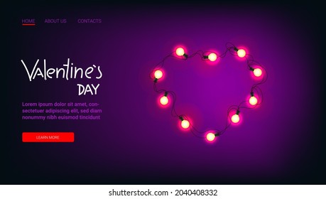 Valentinea day greeting banner template