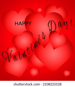 Valentine'day- text lettering. Vector illustration. Wallpaper, flyers, invitations, posters, brochures, banners.
