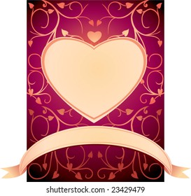 Valentinei card with decorative heart