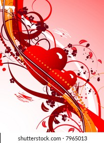 Valentines abstract background with hearts. Vector format is added