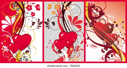 Valentines abstract background with hearts. Vector format is added
