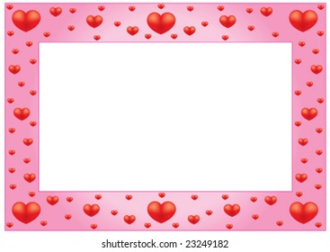 Valentines abstract frame vector background of hearts