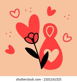 Valentines advent calendar tags. 8 February card.