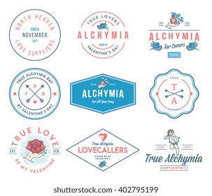 Valentines Alchymia badges colored for any use