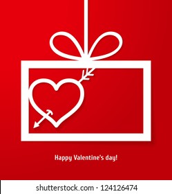 Valentine's applique card/background. Frame with arrow in the heart and place for your text.