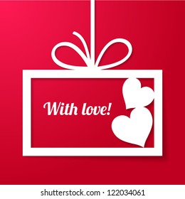 Valentine's applique card/background. Frame with two hearts and place for your text.