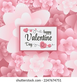 Valentine's Background Banner Flower with Pastel Pink Color for Beauty Brand Cosmetic Woman Product 
