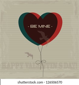 Valentine's background with birds. Vector illustration.