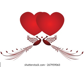 Valentine's background with birds for you. vector illustration