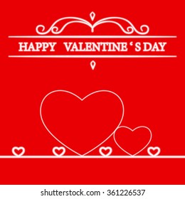 Valentine's Background with Blur Hearts. Greeting Card. Vector illustration