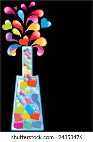 Valentine's background with bottle and drops