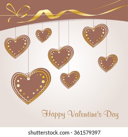 Valentine's background with brown hearts.