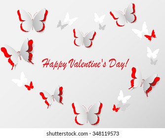 Valentine's background with butterflies