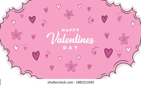 Valentine's background with clouds in the corner