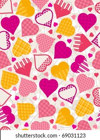 valentines background with  color hearts, vector illustration