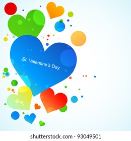 Valentines background with color hearts. Vector