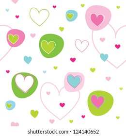 Valentines background with colorful hearts