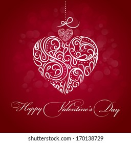 Valentine's Background With Design Heart And Text