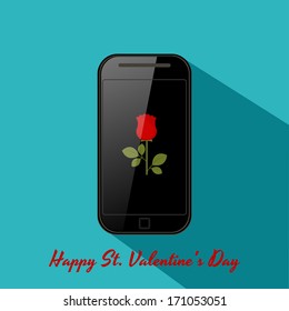 Valentine's background in flat design style