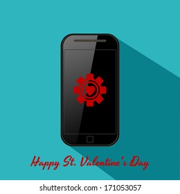 Valentine's background in flat design style