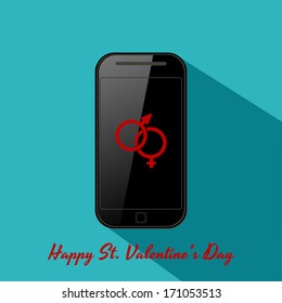 Valentine's background in flat design style