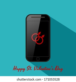 Valentine's background in flat design style