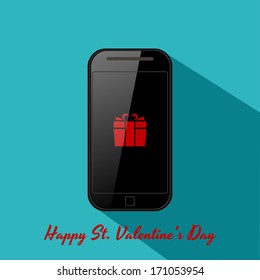 Valentine's background in flat design style