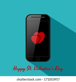 Valentine's background in flat design style