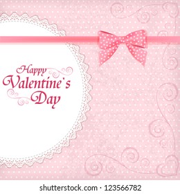 Valentine`s background with frame. Vector illustration.