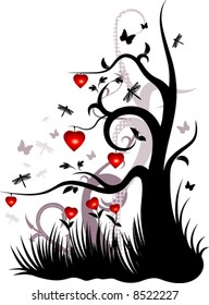 Valentine's background with the garden