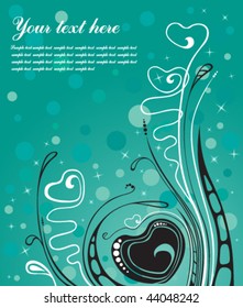 Valentine's background in green color, vector