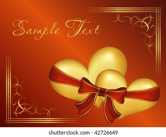 Valentines background with heart bow