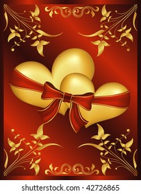 Valentines background with heart bow