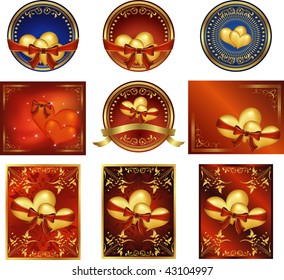 Valentines background with heart bow