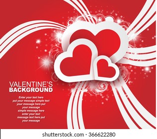 VALENTINE'S BACKGROUND HEART AND DECORATION