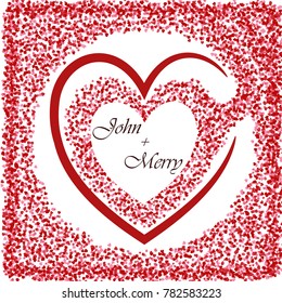 Valentine's Background with Heart. Greeting Card. Frame. Vector illustration.