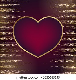Valentine's background with heart symbol and place for text.Vector illustration.