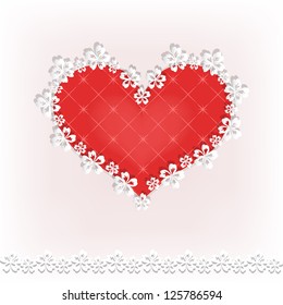 Valentine`s background with heart. Vector illustration.