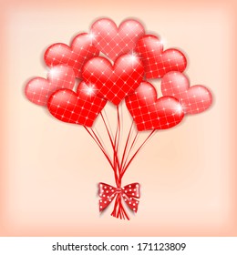 Valentine`s background with heart.  Vector illustration.