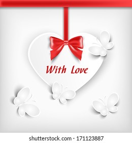 Valentine`s background with heart.  Vector illustration.
